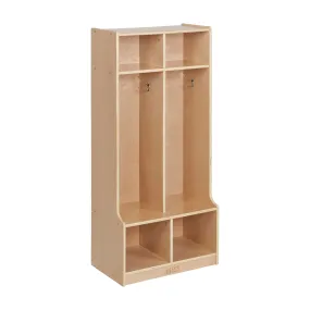 2-Section Coat Locker with Bench, Classroom Furniture