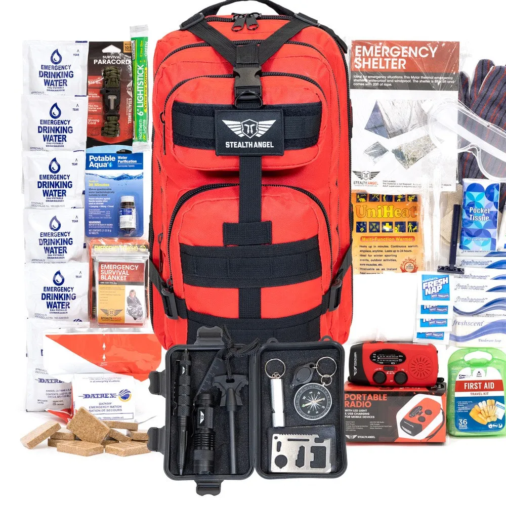 72 Hour Emergency Preparedness Kits | 1-5 Person Survival Bag System | Stealth Angel Survival