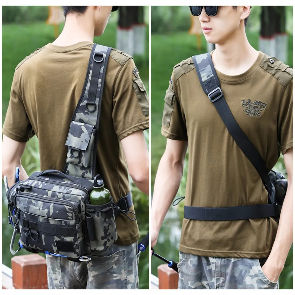 Fishing Tackle Bag Single Shoulder Crossbody Bags Waist Pack Fish Lures Gear Utility Storage Fishing Box Bag Tactical Bag