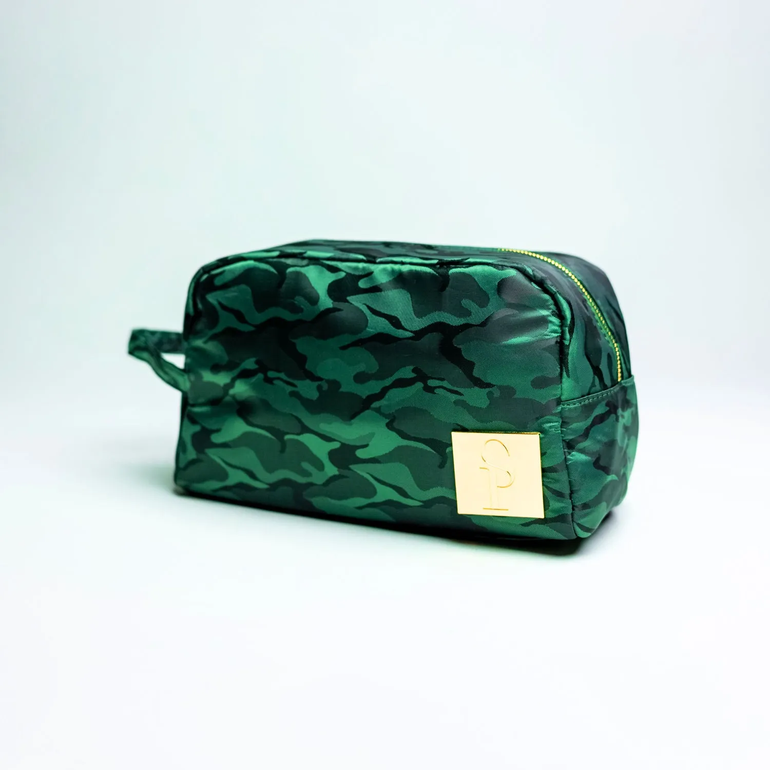 Green Camo Nylon Toiletry Bag