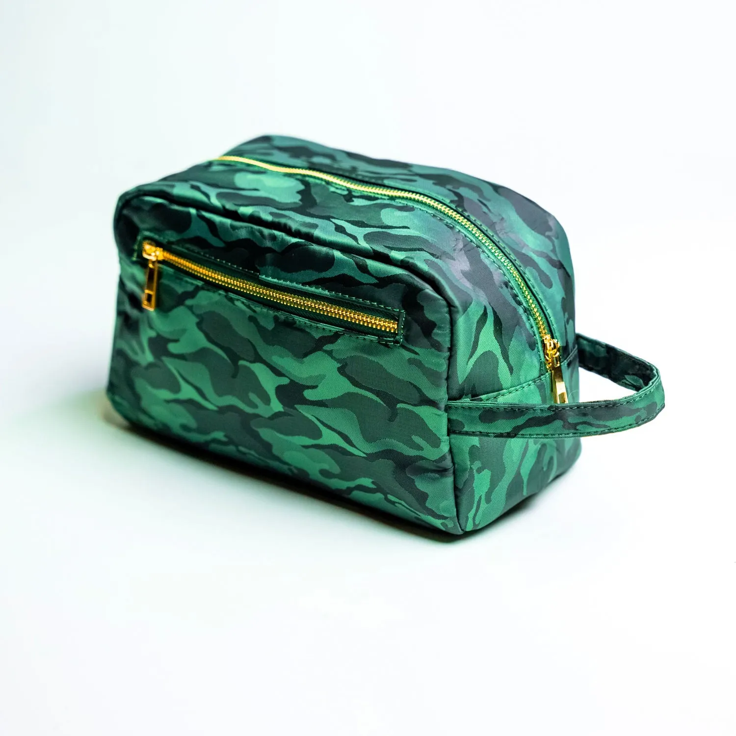 Green Camo Nylon Toiletry Bag