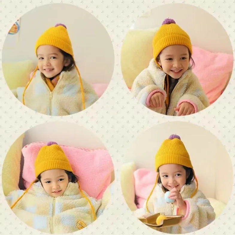 Kids Winter Hat - Toddler Knitted Pom Beanie Hat - Pom Pom Baby Girls Boys Beanies YZJ0232