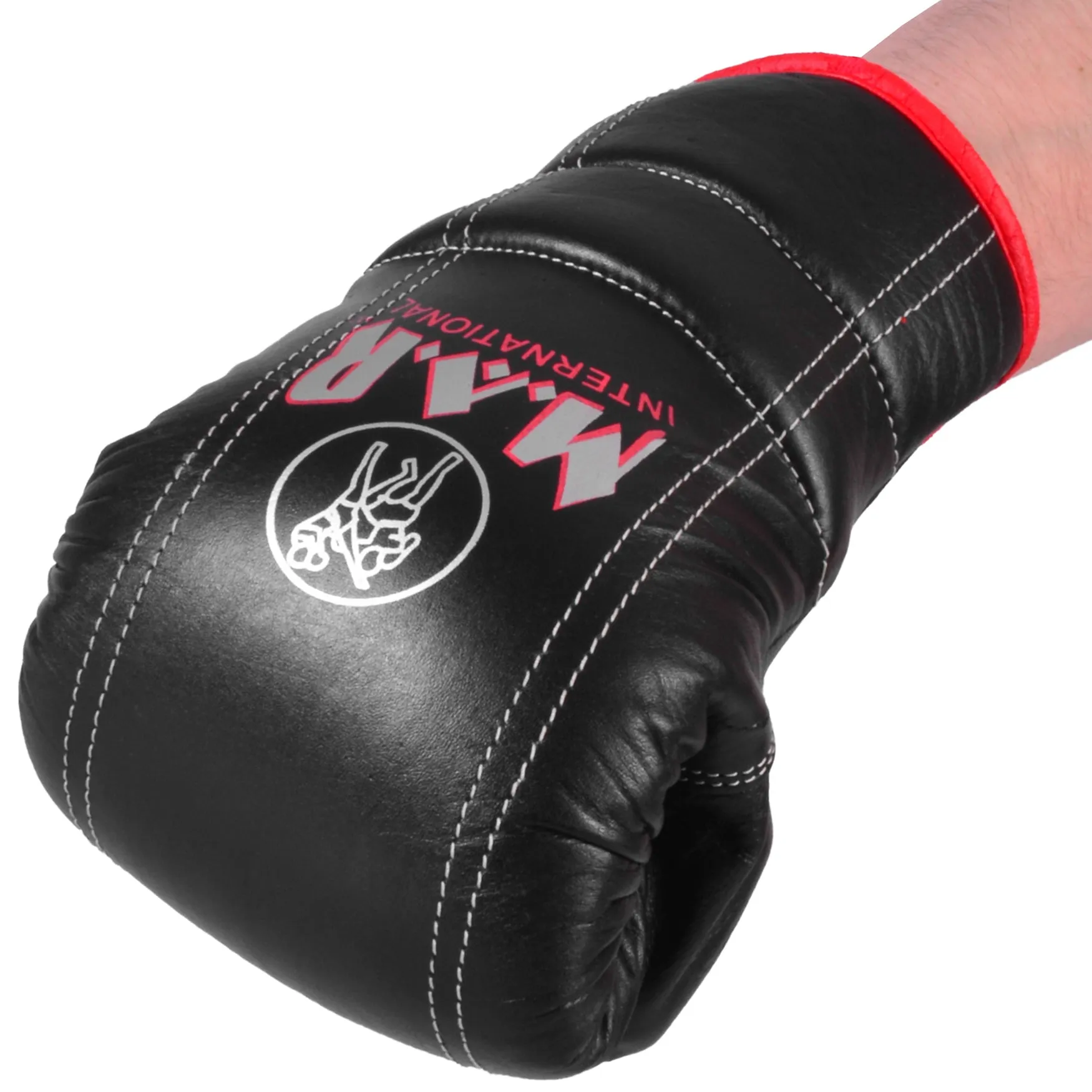 MAR-137 | Black Double Ribbed Bag Gloves For Pro Training