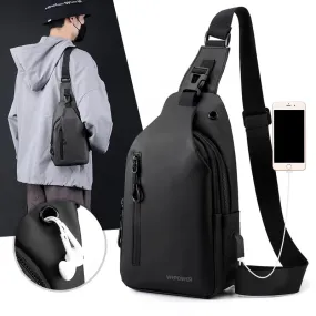 Mens Chest Bag Phone Pocket Cross Body Shoulder Fanny Pack Male Handbag Outdoor Neck Side Crossbody Gym Bags