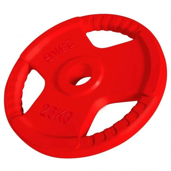 Olympic Rubber-Coated Tri-Grip Weight Plate 25KG