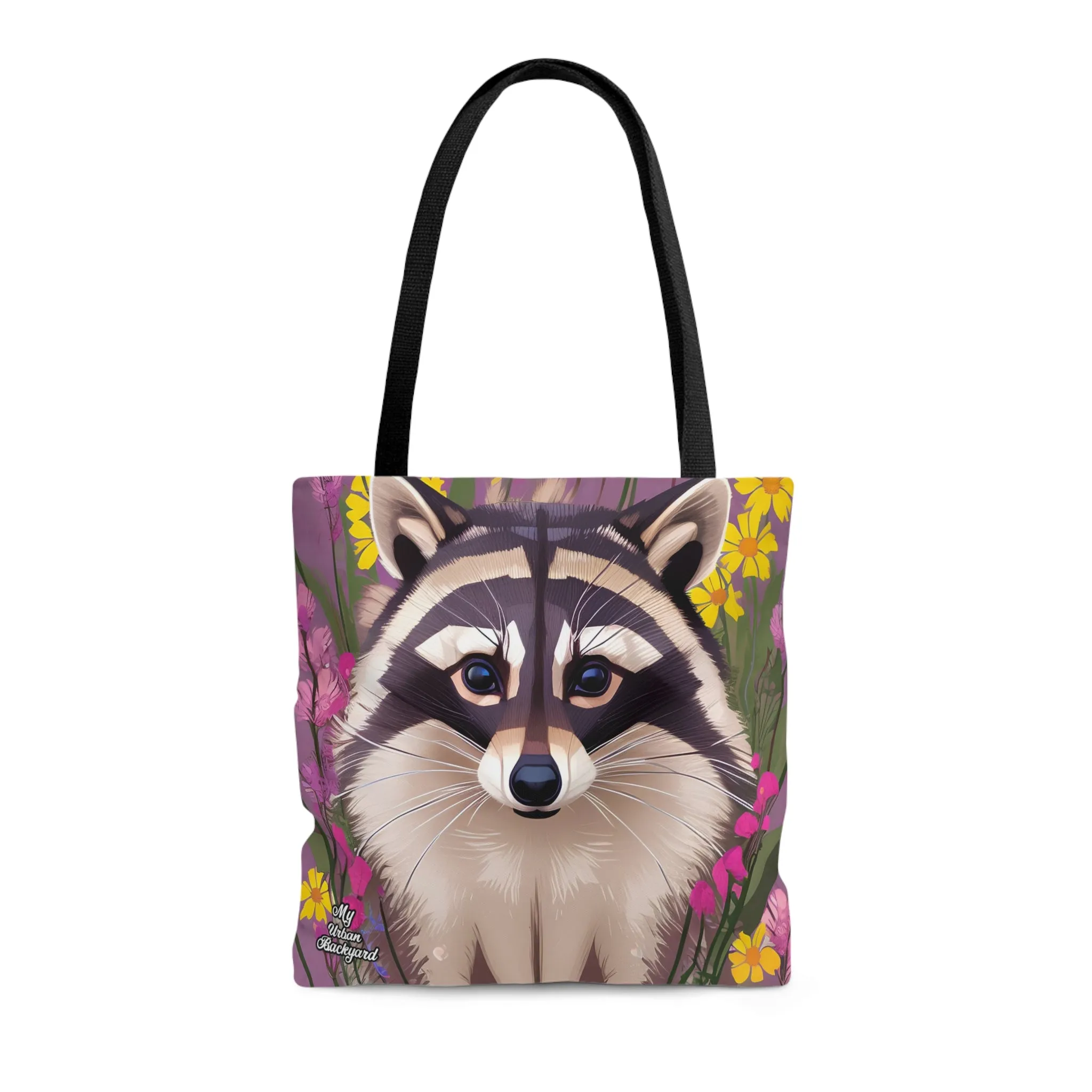 Raccoon and Flowers, Tote Bag for Everyday Use - Durable and Functional