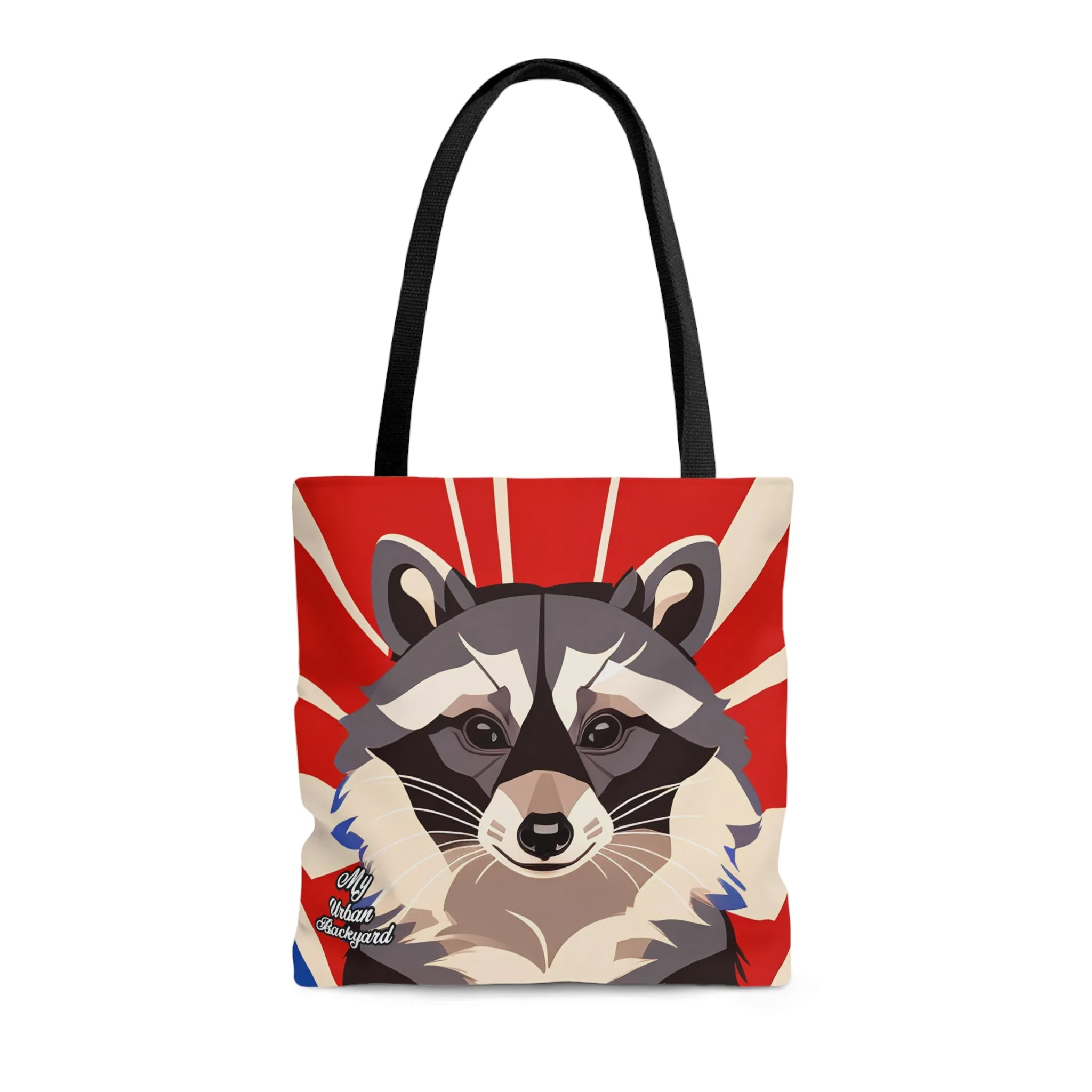 Raccoon on Art Deco Rays, Tote Bag for Everyday Use - Durable and Functional