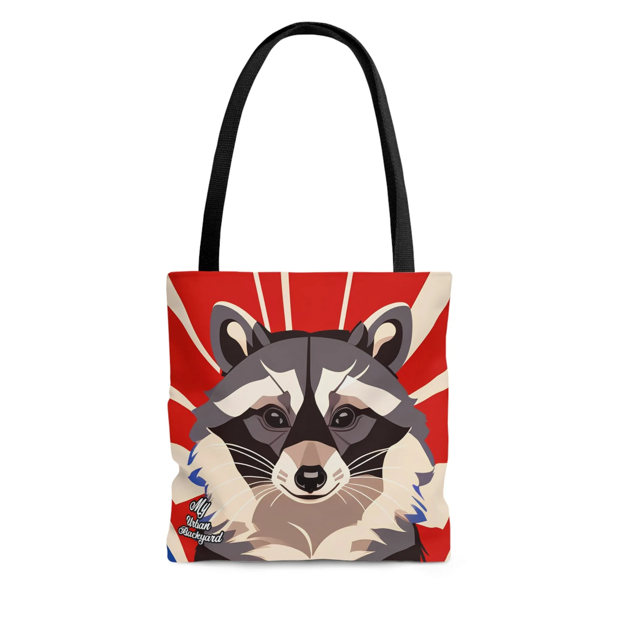 Raccoon on Art Deco Rays, Tote Bag for Everyday Use - Durable and Functional