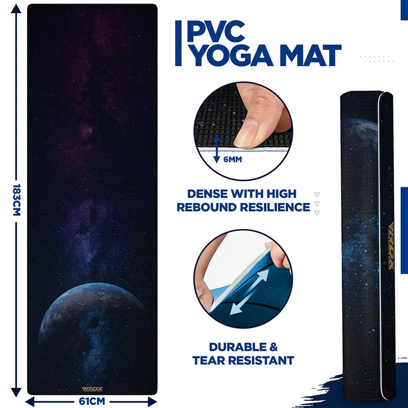 RDX D7 Iris 6mm PVC Yoga Mat Blue Dot