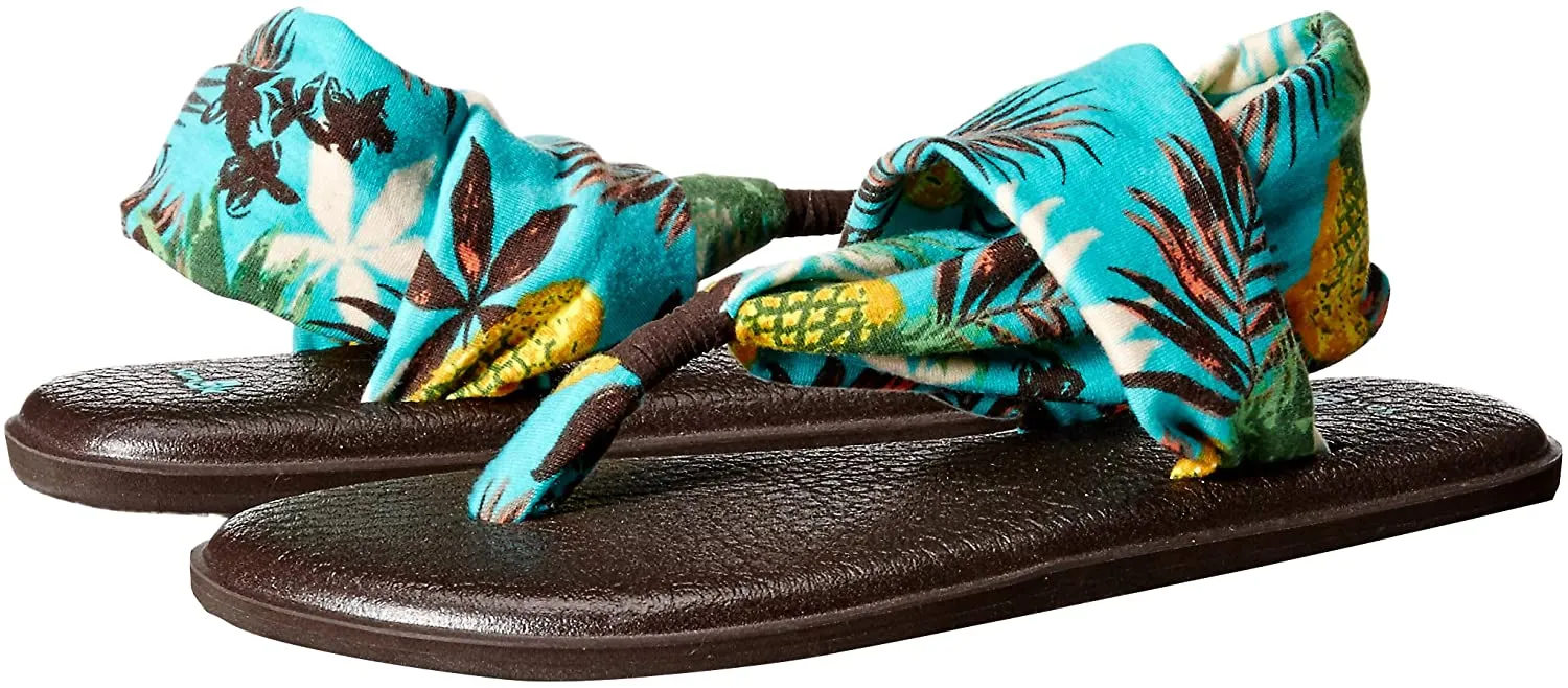 Sanuk Yoga Sling 2 Prints Seafoam Pineapple Sandals - Women's