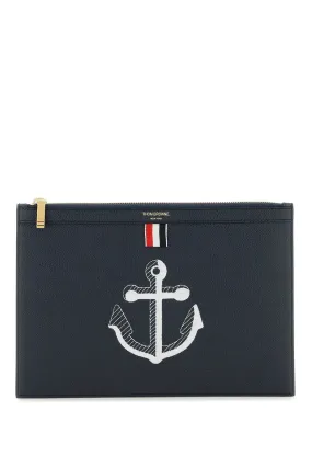 Thom browne grained leather pouch