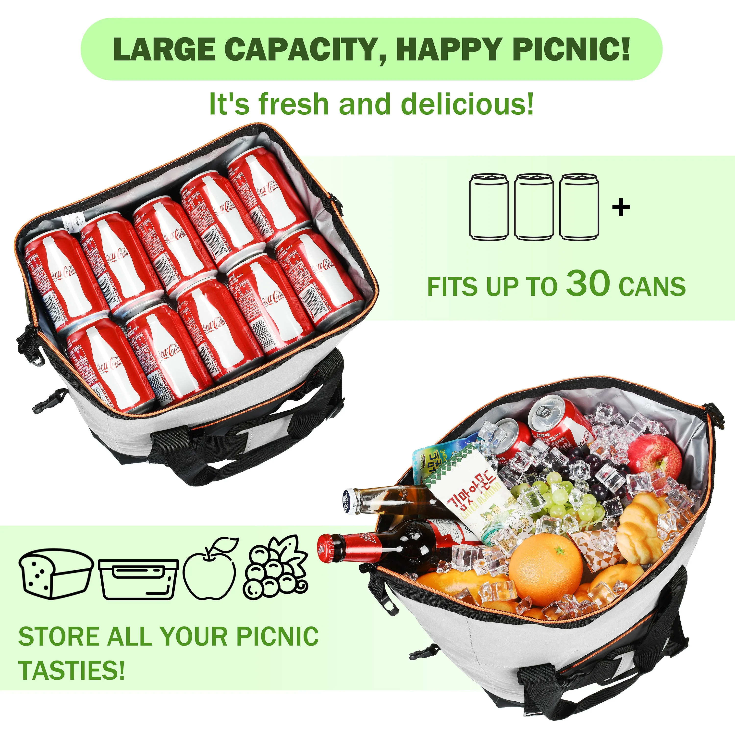 Tirrinia 30 Cans Insulated Soft Travel Cooler Bag