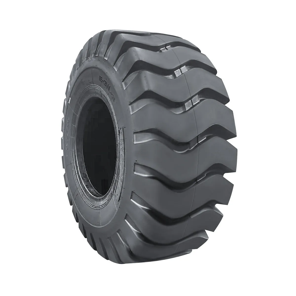 TMG Industrial 29-½” X 25” 28PR Wheel Loader Tire (E3/L3), Pneumatic Tubeless Design, 74” Outer Diameter, Wide Pattern Block Design, TMG-TR295