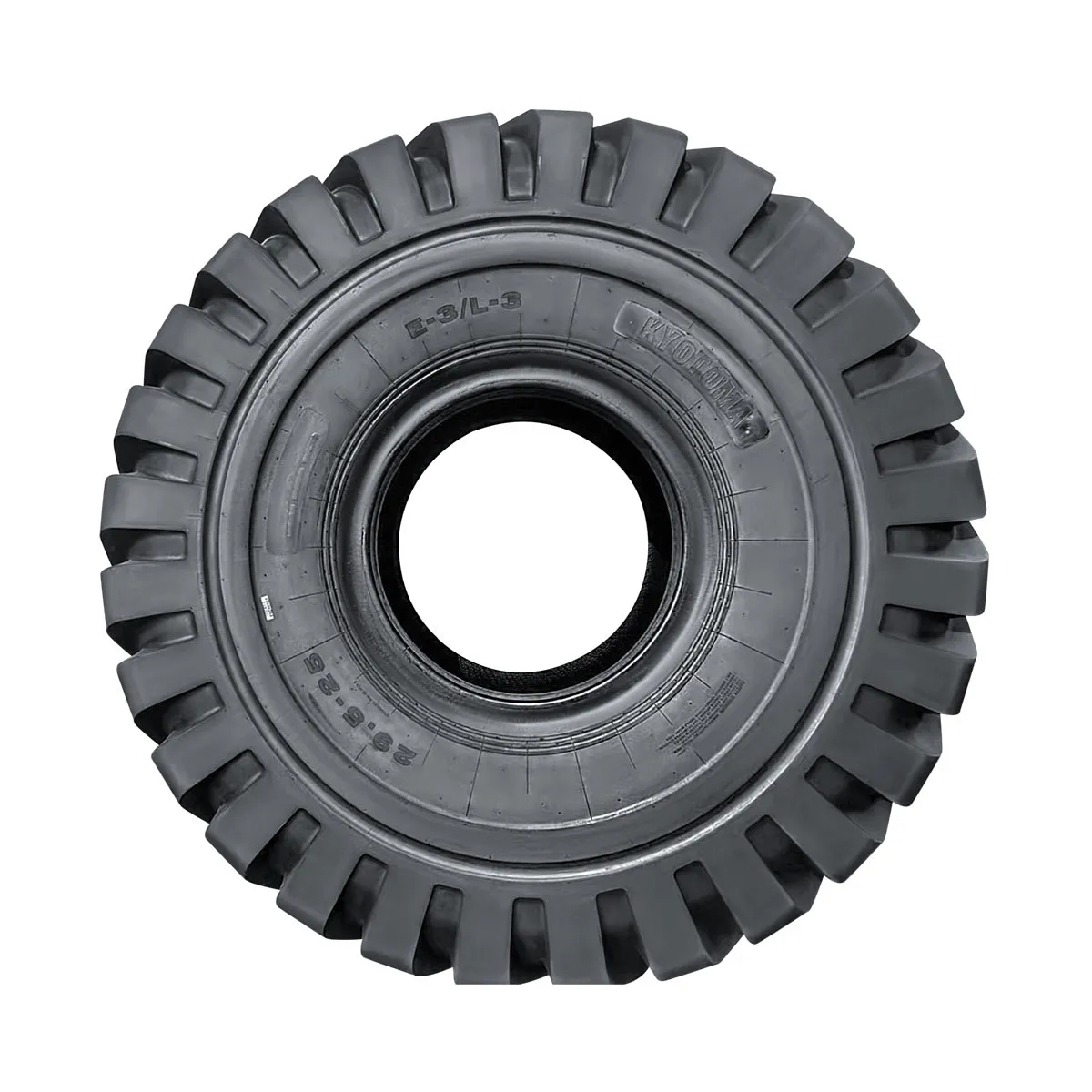 TMG Industrial 29-½” X 25” 28PR Wheel Loader Tire (E3/L3), Pneumatic Tubeless Design, 74” Outer Diameter, Wide Pattern Block Design, TMG-TR295