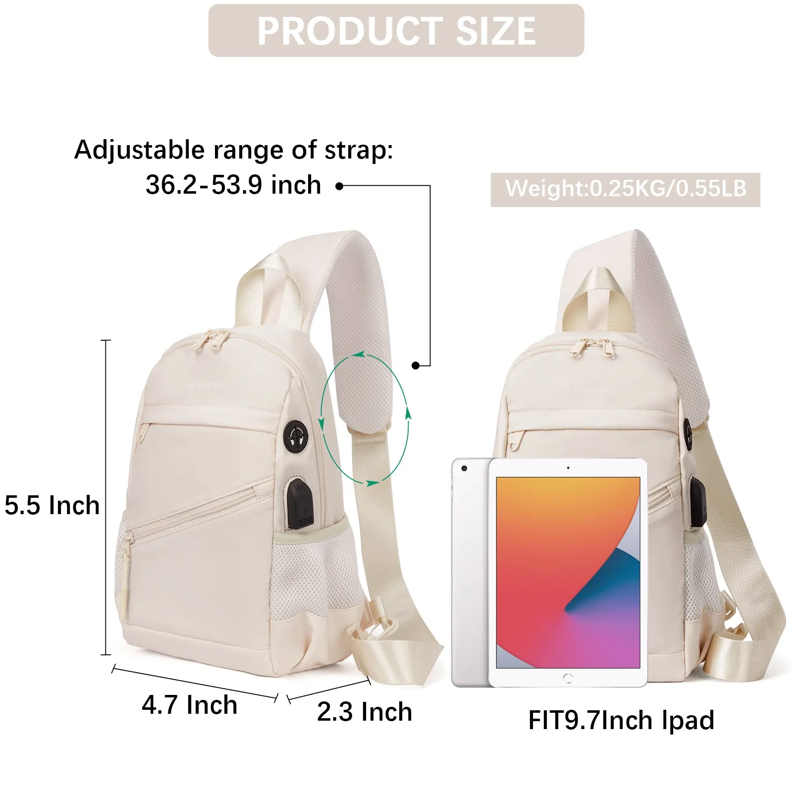 Travel Hands-Free with our Crossbody Sling Bag with USB Charging Port